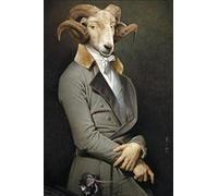 weiling Nordic vintage capra su tela poster e stampe Earl dipinto su tela wall art immagini decorazione della parete immagini-50x100cm senza cornice