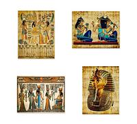 weiling Poster di Arte della Parete egiziana Tela Pittura Pergamena Stile Vecchio Stampe antiche Vintage Egiziano Home Decor Foto 20x30cmx4 Pezzi Senza Cornice