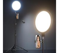 Weilisi - Anello luminoso da 10,5 pollici con supporto per treppiede da 69 pollici e kit di supporto per telefono, illuminazione zoom a visualizzazione completa per registrazione video, trucco,