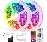 WEILY Bluetooth Striscia LED, LED Striscia 10M SMD 5050 RGB Strisce Luminose con Controller Sincronizza con la Musica Adatto per Camera da letto, Decorazioni per feste e per la casa