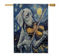Weimaraner Bandiere per la casa del cane, 71 x 101 cm, double face, stelle notturne violino standard, bandiere per la casa, bandiere per il cortile dei cuccioli di animali domestici, decorazione per