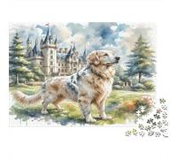 Weimaraner - Cartone rigido - Samoyedo vicino al castello delle favole - Puzzle classico - Passatempo interattivo - 70x50cm/1000 pezzi