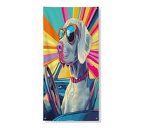 Weimaraner Copertura per porta esterna con cane, 91 x 182 cm, estetica pop con cucciolo stampato per porta anteriore e posteriore, decorazione per interni e portico