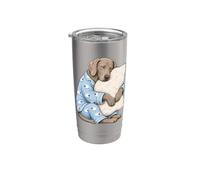 Weimaraner Dormire in pigiama carino cane che dorme Bicchiere termico in acciaio inox doppia parete