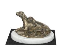 Weimaraner - Figura Con Uno Cane Su Bianco Marmo Art Dog
