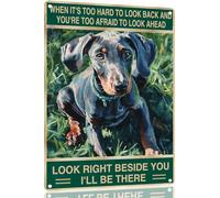 Weimaraner "Guarda Proprio Accanto A Te" Segno Di Latta Pittura Placca Murale Nostalgic Cartello In Metallo Per Ufficio Pub Interni 20X30 Cm