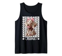 Weimaraner Mama Mom Dog Festa della Mamma Coquette Fiocco Rosa Canotta
