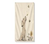 Weimaraner Primavera Striscione decorativo per porta del cane, girasole, pianta di girasole, fiore, copertura per porta d'ingresso, decorazione per interni ed esterni, per animali domestici, 91 x 182