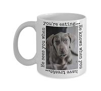 Weimaraners Christmas Coffee mug Cup, regali Weimaraner, Weimaraner Stuff, HE Sees you when you' re Eating HE knows when you have dolcetti, personalizzato g 11oz Infradito colorati estivi, con finte perline