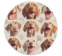 Weimaraners - Puzzle rotondo, 1000 pezzi, con impronte di zampe, giochi classici per adulti, 1000 pezzi (67,5 x 67,5 cm)