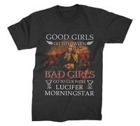 WEIMEIDA Pa Bad S Go To Lux with Lucifer Morningstar Tshirt 100% Soft Combed Cotton Mens Man Black XL