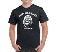 WEIMEIDA Rip Harambe Mens T-Shirt Cincinnati Gorilla Zoo Endangered Species Tribute Black XL