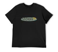 WEIMEIDA St. Croix Fishing Lover Products Worn Look T Shirt Mens Man Black S