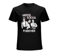 WEIMEIDA Vatos Locos Forever T-Shirt Funny Cotton Tee Vintage Gift for Men Short-Sleeved Shirt Top Black 3XL