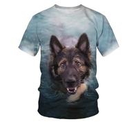 WEIMEIJIE Divertente e Carino Animale Lupo Cane 3D Stampato t-Shirt da Uomo Estate Primavera Abbigliamento Gioco di Ruolo Felpa