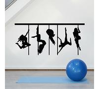 WEIMEIJIE Pole dance silhouette parete appliqué femmina ballerina arte vinile window sticker dance studio bar decorazione d'interni murale 57x123 cm