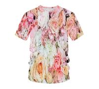 WEIMEIJIE T-Shirt da Uomo con Motivo Floreale Romantico a Rosa, Stampata in 3D, Estiva, Casual, da Indossare Tutti i Giorni, da Strada, per attività Sportive all'aperto