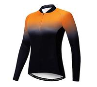 Weimostar - Maglia da ciclismo da donna, a maniche lunghe, comoda ad asciugatura rapida, Donna, Arancione, M