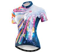 Weimostar Maglia da Ciclismo Top da Bicicletta da Donna Camicia Traspirante Abbigliamento da Montagna Top da Bici MTB Maglia da Strada Manica Corta Estate Multi L
