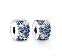 WEIMU Charms Ferma per Bracciale 925 Argento Sterling per Charms per Bracciale con Perle, Ferma per Ciondolo con Perle, m, Argento sterling, Zirconia cubica