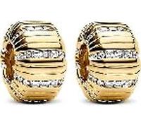 WEIMU Charms Gold Stopper in argento Sterling 925 per braccialetto Stopper Charms per charm Charm Bracciale Ciondolo Spacer, m, Argento sterling, Zirconia cubica