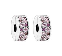 WEIMU Charms Stopper in argento Sterling 925 per braccialetto Charm Bracciale Ciondolo Spacer, m, Argento sterling, Zirconia cubica