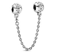 WEIMU Charms Stopper in argento Sterling 925 per braccialetto Stopper Charms per braccialetto con perline Charm ciondolo distanziatore, m, Argento sterling, Zirconia cubica