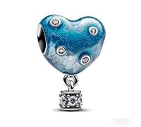 WEIMU Ciondolo a forma di cuore, in argento Sterling 925, per bracciale e collana, gioielli da donna, m, Argento sterling, Zirconia cubica