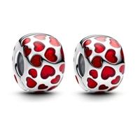 WEIMU Ciondolo a forma di cuore, in argento Sterling 925, per bracciale e collana, gioielli da donna, m, Argento sterling, Zirconia cubica