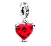 WEIMU Ciondolo a forma di cuore, in argento Sterling 925, per bracciale e collana, gioielli da donna, m, Argento sterling, Zirconia cubica