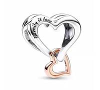 WEIMU Ciondolo a forma di cuore, in argento Sterling 925, per bracciale e collana, gioielli da donna, m, Argento sterling, Zirconia cubica