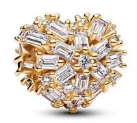 WEIMU Ciondolo a forma di cuore, in argento Sterling 925, per bracciale e collana, gioielli da donna, m, Argento sterling, Zirconia cubica