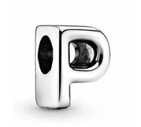 WEIMU Ciondolo a forma di lettera in argento 925, per bracciali, ciondoli a forma di perline, compatibile con braccialetti e collane europei per donne, m, Argento sterling, Zirconia cubica