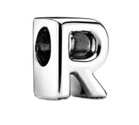 WEIMU Ciondolo a forma di lettera in argento 925, per bracciali, ciondoli a forma di perline, compatibile con braccialetti e collane europei per donne, m, Argento sterling, Zirconia cubica