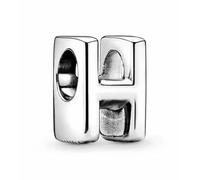 WEIMU Ciondolo a forma di lettera in argento 925, per bracciali, ciondoli a forma di perline, compatibile con braccialetti e collane europei per donne, m, Argento sterling, Zirconia cubica