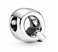 WEIMU Ciondolo a forma di lettera in argento 925, per bracciali, ciondoli a forma di perline, compatibile con braccialetti e collane europei per donne, m, Argento sterling, Zirconia cubica