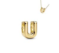 WEIMU Ciondolo a forma di lettera in oro 925, per bracciali, ciondoli a forma di perline, compatibile con braccialetti e collane europei per donne, m, Argento sterling, Zirconia cubica