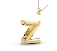 WEIMU Ciondolo a forma di lettera in oro 925, per bracciali, ciondoli a forma di perline, compatibile con braccialetti e collane europei per donne, m, Argento sterling, Zirconia cubica