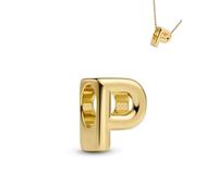 WEIMU Ciondolo a forma di lettera in oro 925, per bracciali, ciondoli a forma di perline, compatibile con braccialetti e collane europei per donne, m, Argento sterling, Zirconia cubica