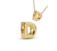 WEIMU Ciondolo a forma di lettera in oro 925, per bracciali, ciondoli a forma di perline, compatibile con braccialetti e collane europei per donne, m, Argento sterling, Zirconia cubica