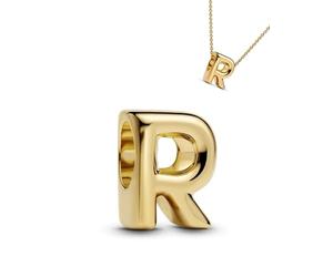 WEIMU Ciondolo a forma di lettera in oro 925, per bracciali, ciondoli a forma di perline, compatibile con braccialetti e collane europei per donne, m, Argento sterling, Zirconia cubica