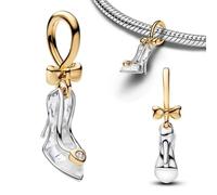 WEIMU Golden Charms - Ciondolo in argento Sterling 925 per bracciale e collana, gioiello regalo da donna, m, Argento sterling, Zirconia cubica