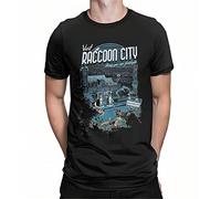 Wein Visit Raccoon City Men T Shirt Vintage Tees Short Sleeve Crew Neck T-Shirts 100% Cotton Printed Tops