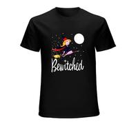 Weinafang Bewitched Fan Tee Cartoon Witch TV Show Logo Sorceress Men's T Shirt Black M