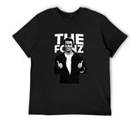 Weinafang Ccu Happy Days The Fonz Graphic T-Shirt TV Series Retro Fonzarelli Men's T Shirt Black 3XL