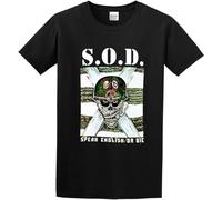 Weinafang Mens Tshirt Funny S.O.D. Speak English Or Die Tee Shirts for Men Adult Black S