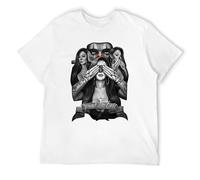 Weinafang Speak No Evil Lowrider Homies Chicano Art David Gonzales DGA Plain Men's T Shirt White XXL