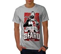 Weinafang The Beard Is Here Mens T Shirt Have Graphic Design Printed Tee Grey XXL