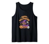 Weiner Dog Witch Happy Halloweenie Cute Halloween Dachshund Canotta