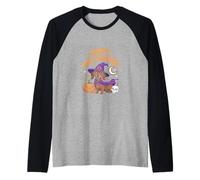 Weiner Dog Witch Happy Halloweenie Cute Halloween Dachshund Maglia con Maniche Raglan